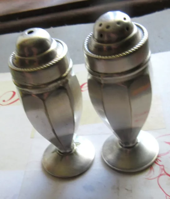 Vintage Pair Perfection Epns A1-Silver Plated Salt & Pepper Shakers+Liners-Photo