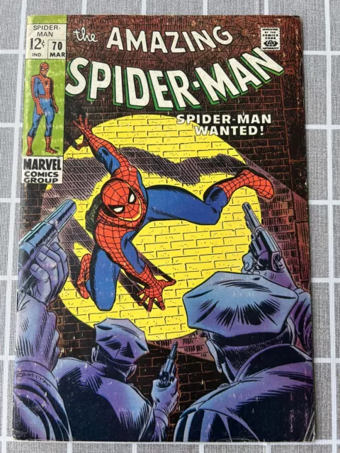 The Amazing Spider Man #70 King Pin App! 1st Vanessa App! Fine+ Vintage 1969