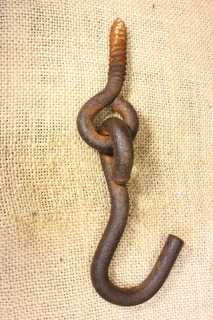 Old Swivel Plant Hook & Eye Lag Screw Porch Rustic Barn Find 6 1/2 X 4 X 3/8" 2