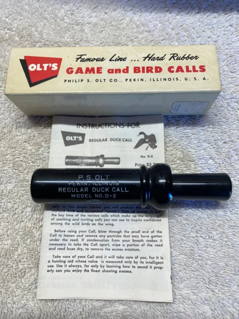 P.S. Olt D2 Duck Call with World Logo, Box and Instructions