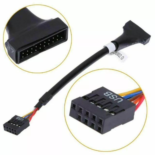 USB 3.0 20 pin to 9 pin Motherboard Male Header to Female USB 2.0 Cable Adapter