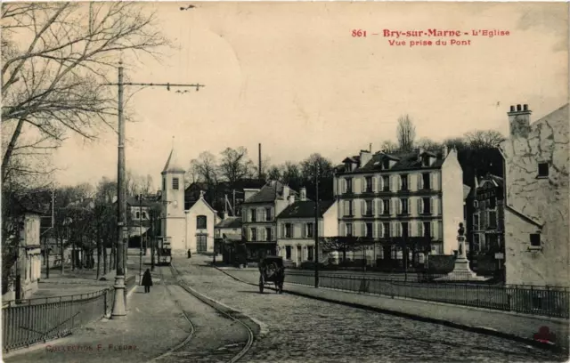 CPA AK BRY-sur-MARNE 861 The Church View Taken from the Bridge (671797)