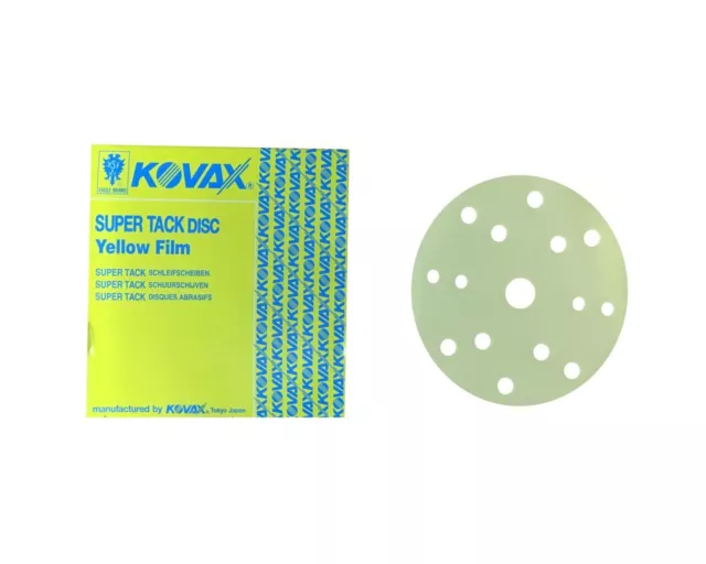 50 x Kovax YELLOW FILM P1200 Exzenterscheiben Schleifscheiben 152mm 15-LOCH