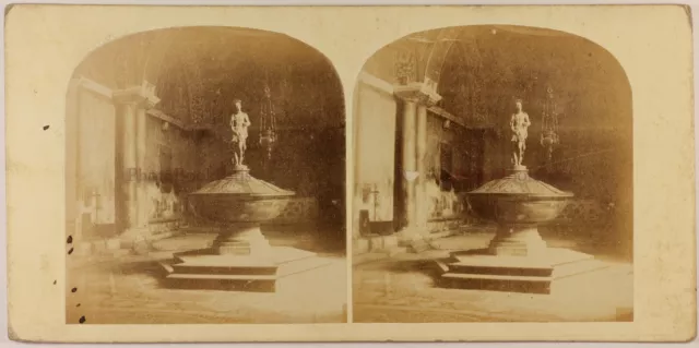 Italien Venedig Wohl Markusplatz Innen Baptisterium c1860 Foto Stereo Vintage
