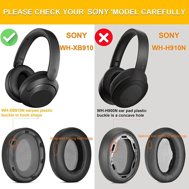Ersatz-Ohrpolster Für Sony WH-XB910N – Weiches Protein-Leder, Schwarz, Von Defean