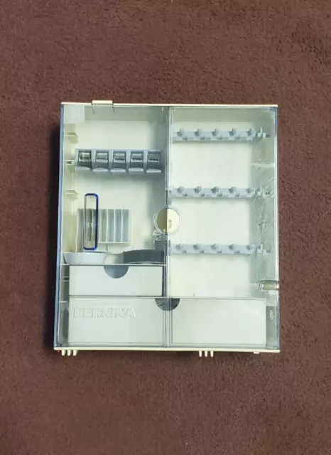 Bernina Sewing Machine Standing Accessory Storage Case with Spool Caps, Bobbins