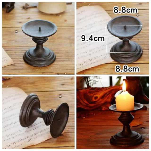 Antique Cast Iron Candlestick 3.7 Inch Tall Dinning Candle Holder Home Decor Fun