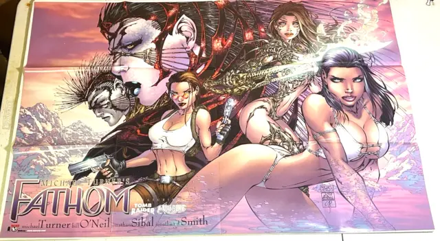 Flat 2000 Image Fathom Witchblade Tomb Raider Poster Michael Turner Lara Croft