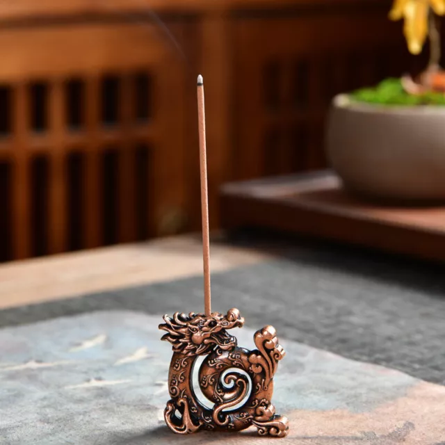 Lucky Feng Shui Copper Chinese Dragon Creative Retro Incense Holder Household:_: