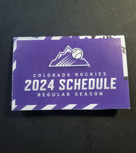 2024 COLORADO ROCKIES Schedule MLB Baseball Sked Not 2023 1.65 PicClick