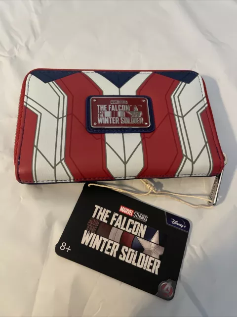 Loungefly Marvel Wallet Falcon Captain America Cosplay Zip Around Wallet. Photos