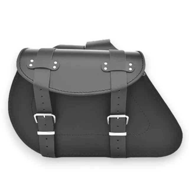 BLACK LEATHER SADDLEBAGS MOTORCYCLE- Pair