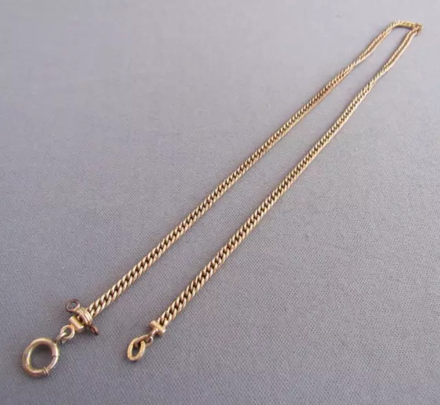 Vintage 14K Gf Serpentine Curb Chain Pocketwatch Key Fob