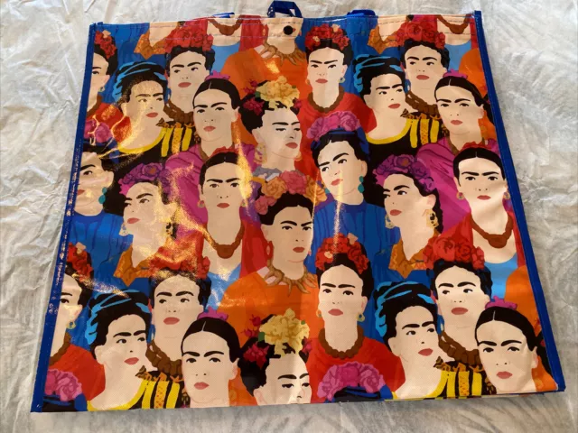 Frida Kahlo Modern Shopping Tote Bag Plastic Snaps Shut, Shoulder Light Bag