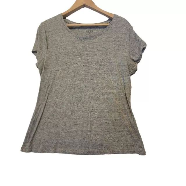 Apt 9 Essentials Tee Gray Short Sleeve T Shirt Top Womans Size L