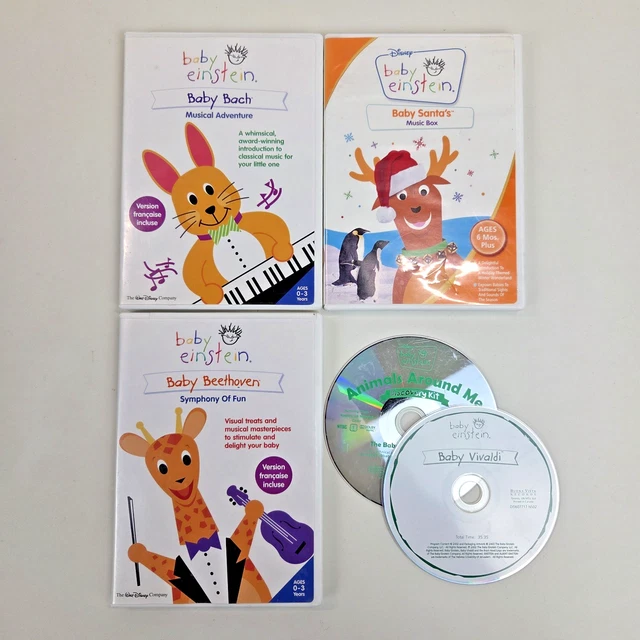 4 BABY EINSTEIN DVD Lot + 1 CD Kids Children Learning Disney Baby ...