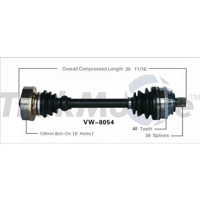 For VW EuroVan 1992-1996 FWD Front Right or Left CV Axle Shaft SurTrack VW-8054