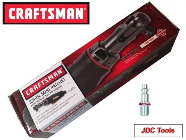 CRAFTSMAN 3/8 DRIVE MINI AIR RATCHET WRENCH  w 3/8 to 1/4 Impact Adapter - 1/4 3