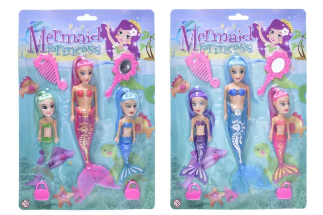 NEW 3pc Mermaid Doll Set | Pretend Play Toys Girls Toy Dolls | ihartTOYS