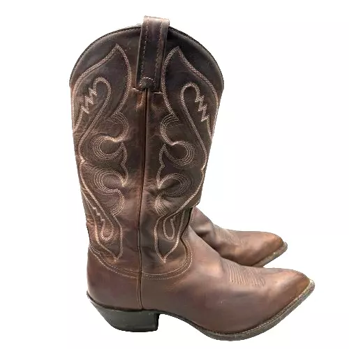 VINTAGE TONY LAMA Mens Leather Boots Size 9 EE Brown Western Cowboy USA ...