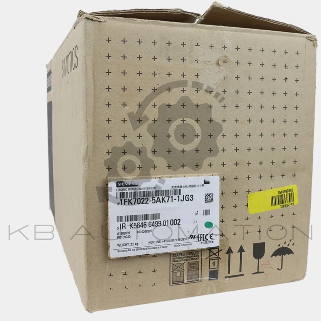 Moteur Siemens 1FK7022-5AK71-1LG3 - Neuf, Emballage D'origine, Pièce Industrielle