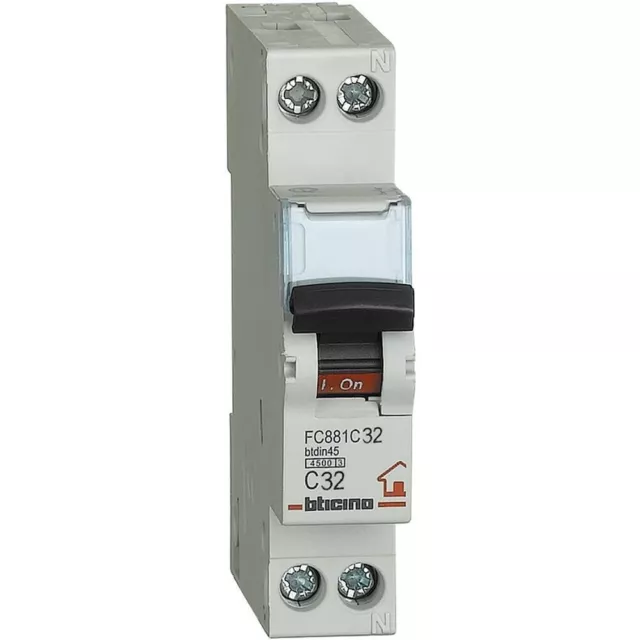 Interrupteur Magnétothermique Modulaire Bticino FC881C32 Btdin-Rs 1P+N 1 Module