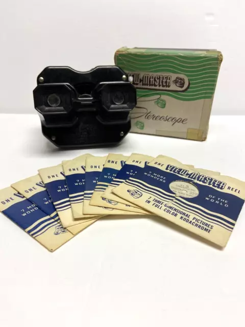 Vintage Sawyer’s View-Master Stereoscope with 8 Reels And Original Box