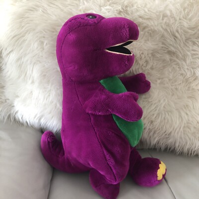 stuffed purple dinosaur