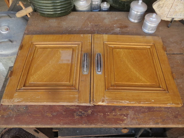 Pair Of Doors Antique Furniture Wood Porte Buffet Chest Freezer