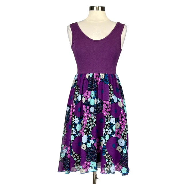 Matilda Jane Womens Wonderful Parade Sugar Plum Park Day Dress Purple size Small