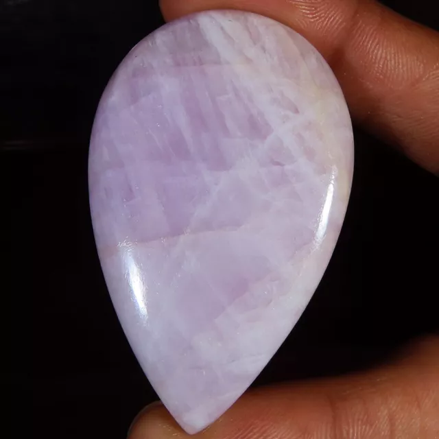 123.95 CT Natural KUNZITE Pear Cabochon Top Loose Gemstone 34x53x5 mm gf_751