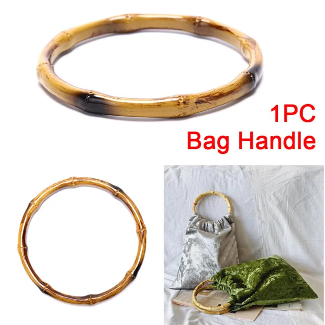 Round Bamboo Bag Handle For Handbag Handcrafted DIY Bags AccessoriesS-MG