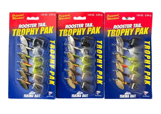 NEW* YAKIMA BAIT Worden's Rooster Tail Trophy Pak 1/8 oz Lot of 3 ~ 18  Total $44.99 - PicClick