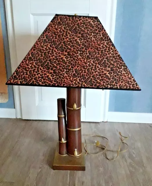 Große  Tischlampe Designer-Leuchte Leopardenmuster  Lampe  Kolonial-Stil 3