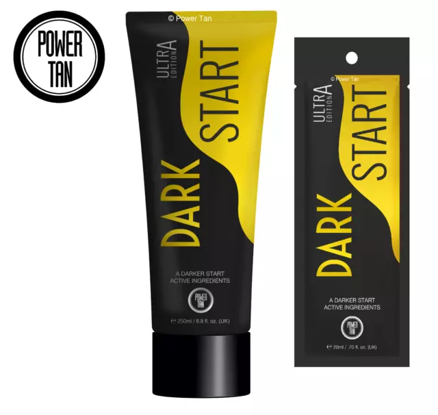 Power Tan Dark Start Ultra 250ml or 20ml Tanning Lotion Accelerator CreamSunbed