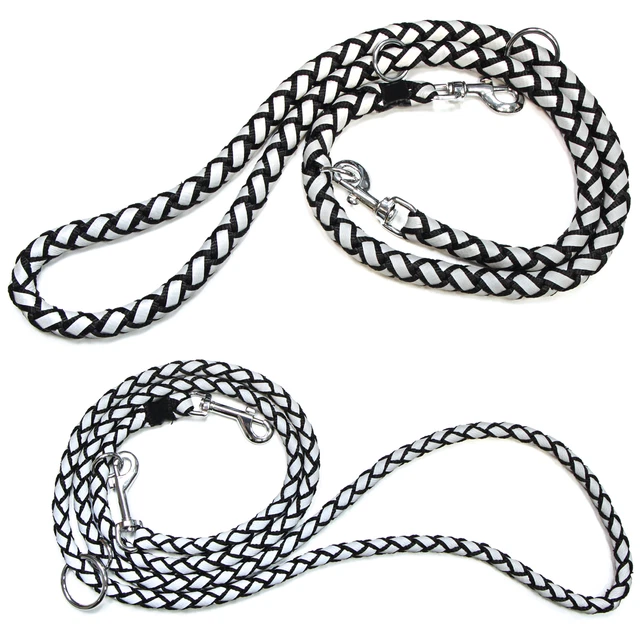 Führleine - 2m - stark reflektierende Hundeleine - rundgeflochten aus Nylon