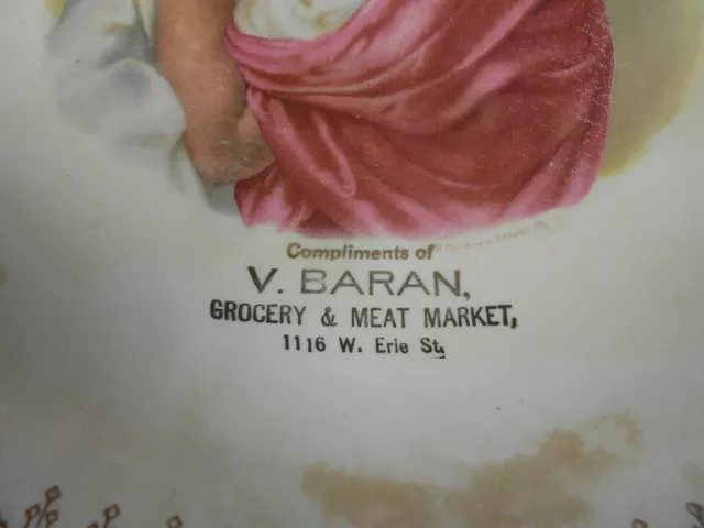 Vtg Advertising Bowl V Baran Grocery & Meat Market Chicago ILL IL 1116 w Erie St 3