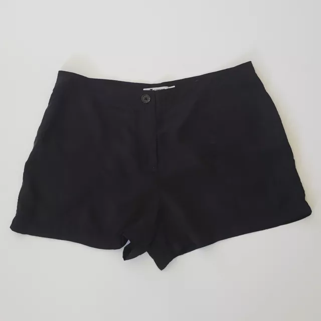 T Alexander Wang Shorts Small Black Cupro Blend High Rise Chino