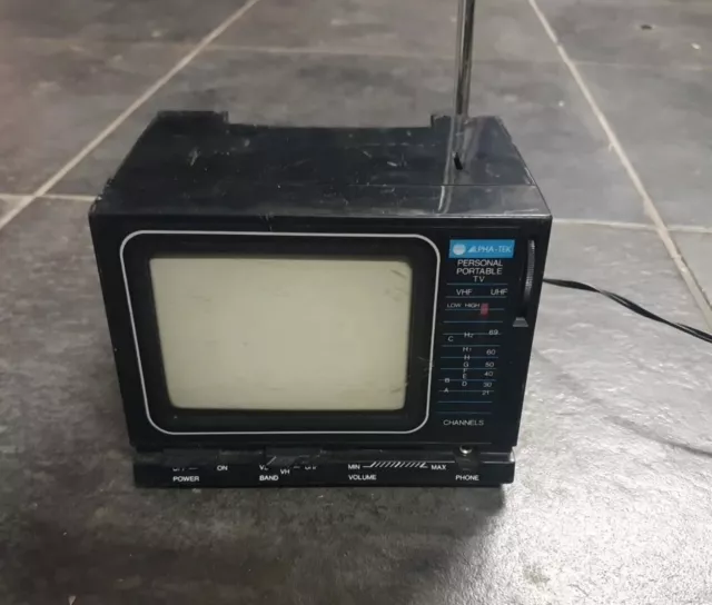 TV portatile ALPHA-TEK anno 1987, Vintage