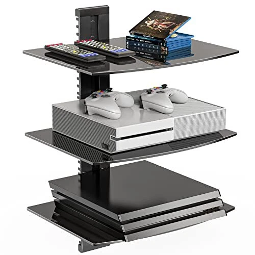 Floating Entertainment Center Shelves, Holds Up to 17.6lbs, TV Shelf wit...