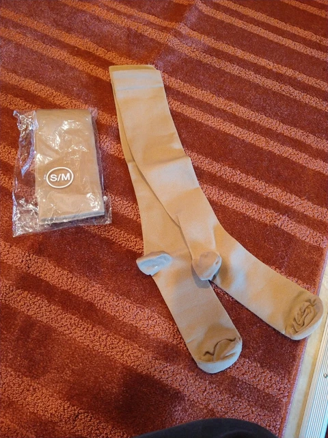 CHARMKING 2 Pair Compression Sock Women 15-20 mmHg S/M nude knee high NEW