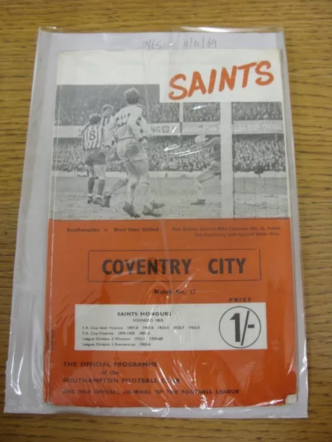 11/01/1969 Southampton v Coventry City [Includes Football League Review Vol.03 N