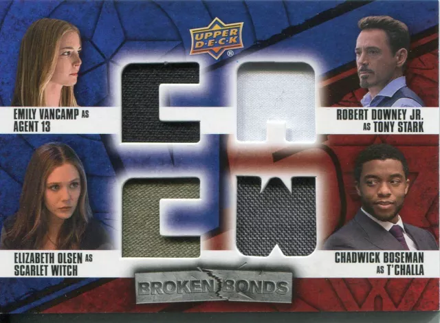 Captain America Civil War Broken Bonds Quad Relic Card BB-SWTT