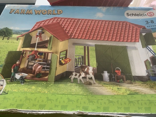 RARE SCHLEICH 42333 Farm World Large Barn Playset Used Boxed 79 99 rare-schleich-42333-farm-world-large-barn-playset-used-boxed-79-99
