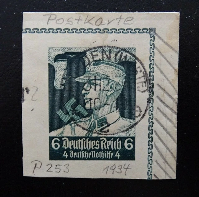 Deutsches Reich Mi P253 geschnittenen , Nothilfe: Berufsstände , Gestempelt