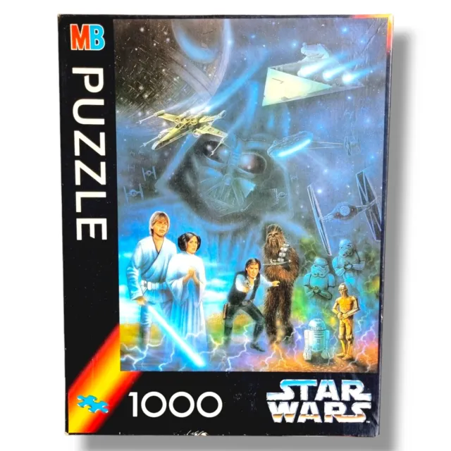 Vintage 1995 Star Wars Spaceship Collage 1000 Piece Puzzle Milton Bradley