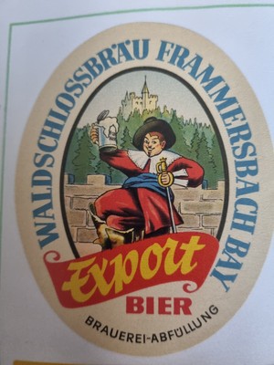 ALT BIERETIKETTEN SAMMLUNG Waldschloss Brauerei Bräu Bier Frammersbach