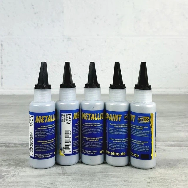 Lot 5x Peinture acrylique effet métallique, 5x50 ml, s'utilise sur tous les supp
