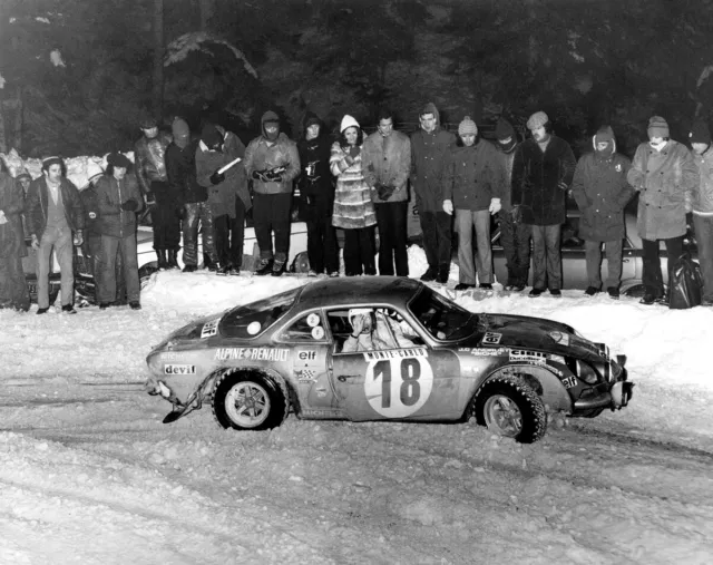 Alpine A110. Andruet & Biche. Monte Carlo Rally 1973. Recent print photo F45-033