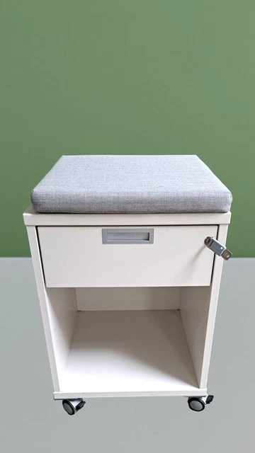 Haworth Rollcontainer 1 Auszug Container Sitzkissen weiß-grau Büro co0182